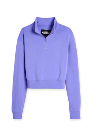 KATIEJ NYC- TWEEN DYLAN THREE QUARTER ZIP SWEATSHIRT PERFECT PERI