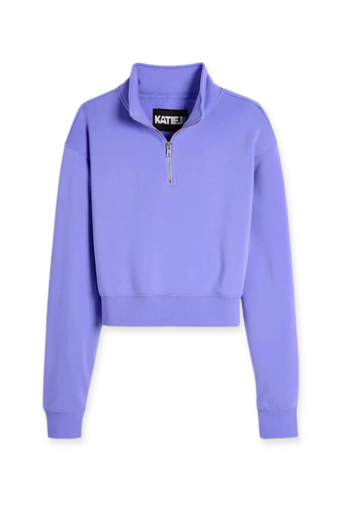 KATIEJ NYC- TWEEN DYLAN THREE QUARTER ZIP SWEATSHIRT PERFECT PERI