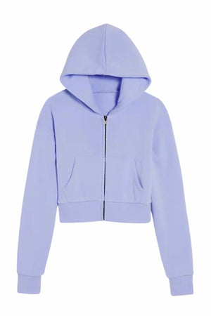 KATIEJ NYC- TWEEN DYLAN ZIP CROP HOODIE (lavender)