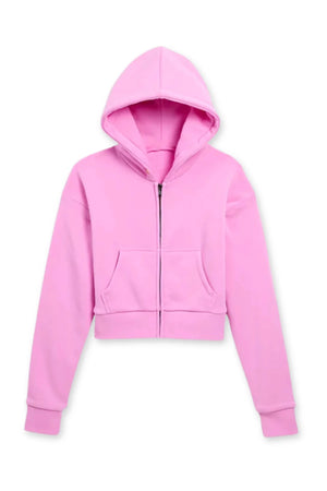 KATIEJ NYC- TWEEN DYLAN ZIP CROP HOODIE (summer rose)