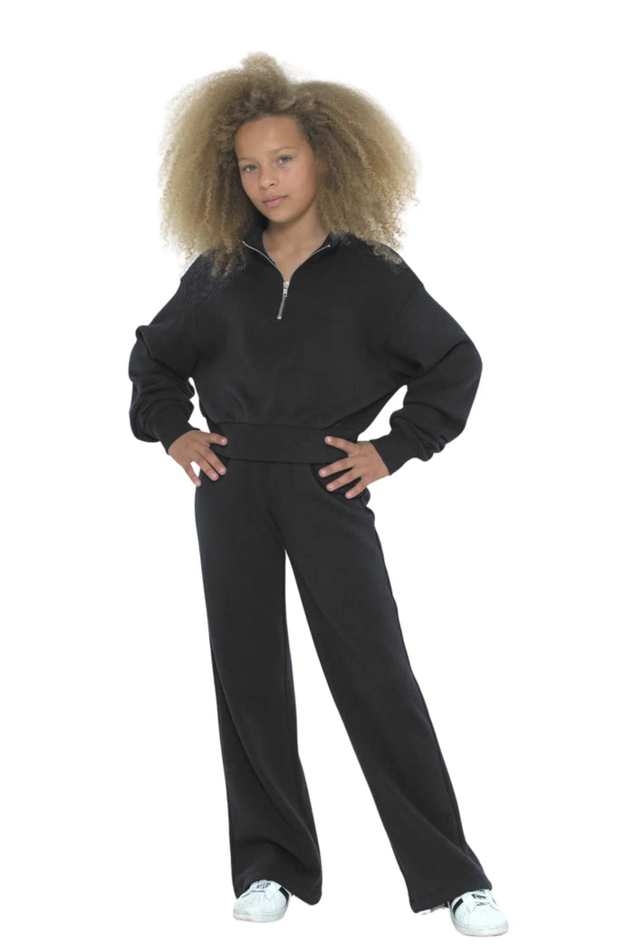 KATIEJ NYC- TWEEN DYLAN THREE QUARTER ZIP SWEATSHIRT