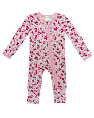 esme- Heart Sprinkles Lace Trim Flip Footie