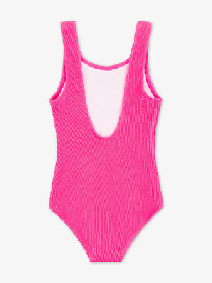 Limeapple- Fiorella Crinkle One Piece Swimsuit - Fuchsia