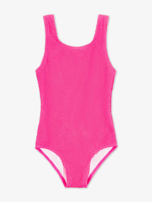 Limeapple- Fiorella Crinkle One Piece Swimsuit - Fuchsia