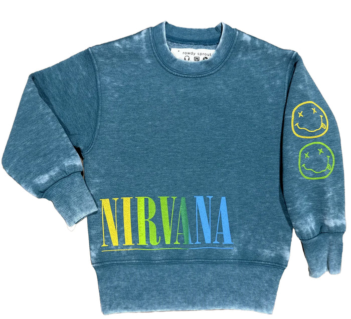 rowdy sprout- Nirvana Green Nevermind Crewneck (river green)