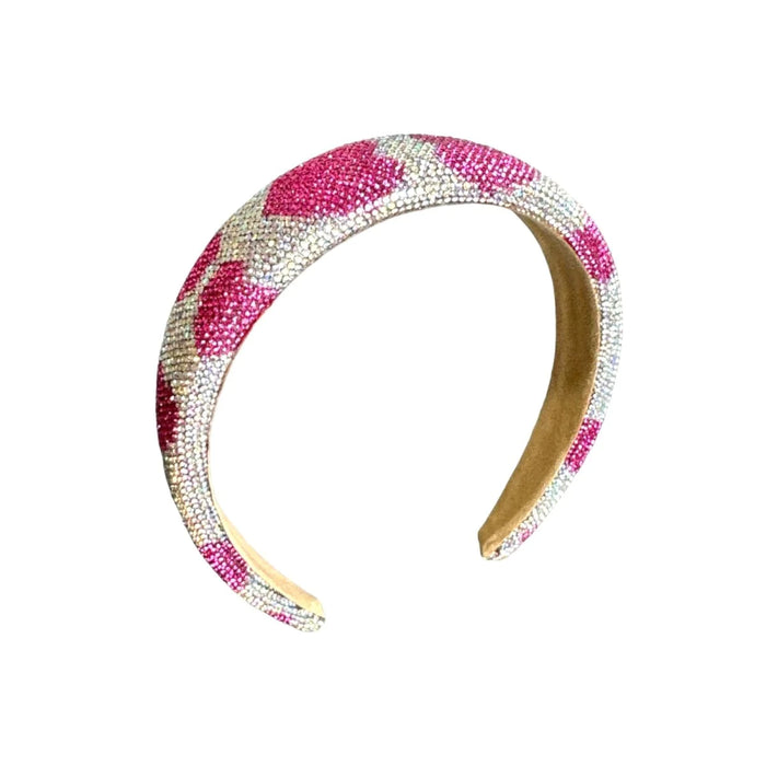 LHV Jewels- Crystal Heart Headband (Pink)