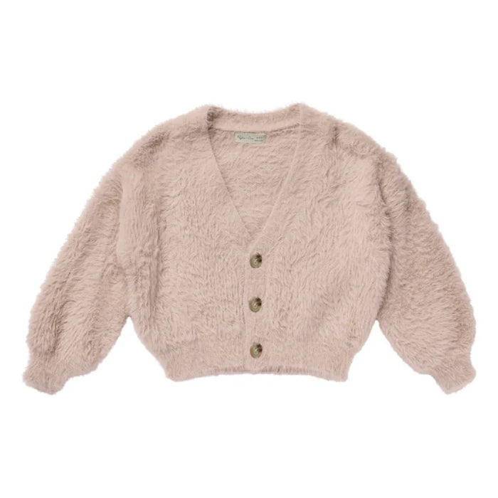 RYLEE + CRU- Fuzzy Cardigan Blush