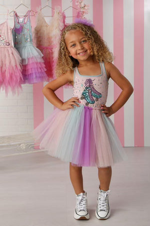 Ooh! La, La! Couture- Roller Skates Dress (Sky/Blush/Violet)