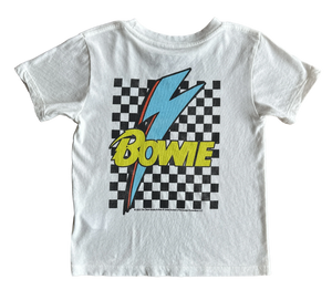 rowdy sprout- David Bowie Checkered Bolt Tee