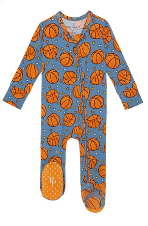 Posh Peanut- Slam Dunk Footie Zippered One Piece