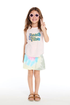 CHASER- Rainbow Tie Dye Peplum Skort
