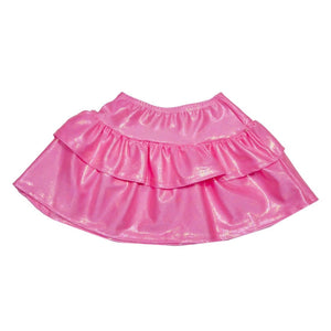 Dori Creations - Metallic Bubble Gum Pink Ruffle Skirt