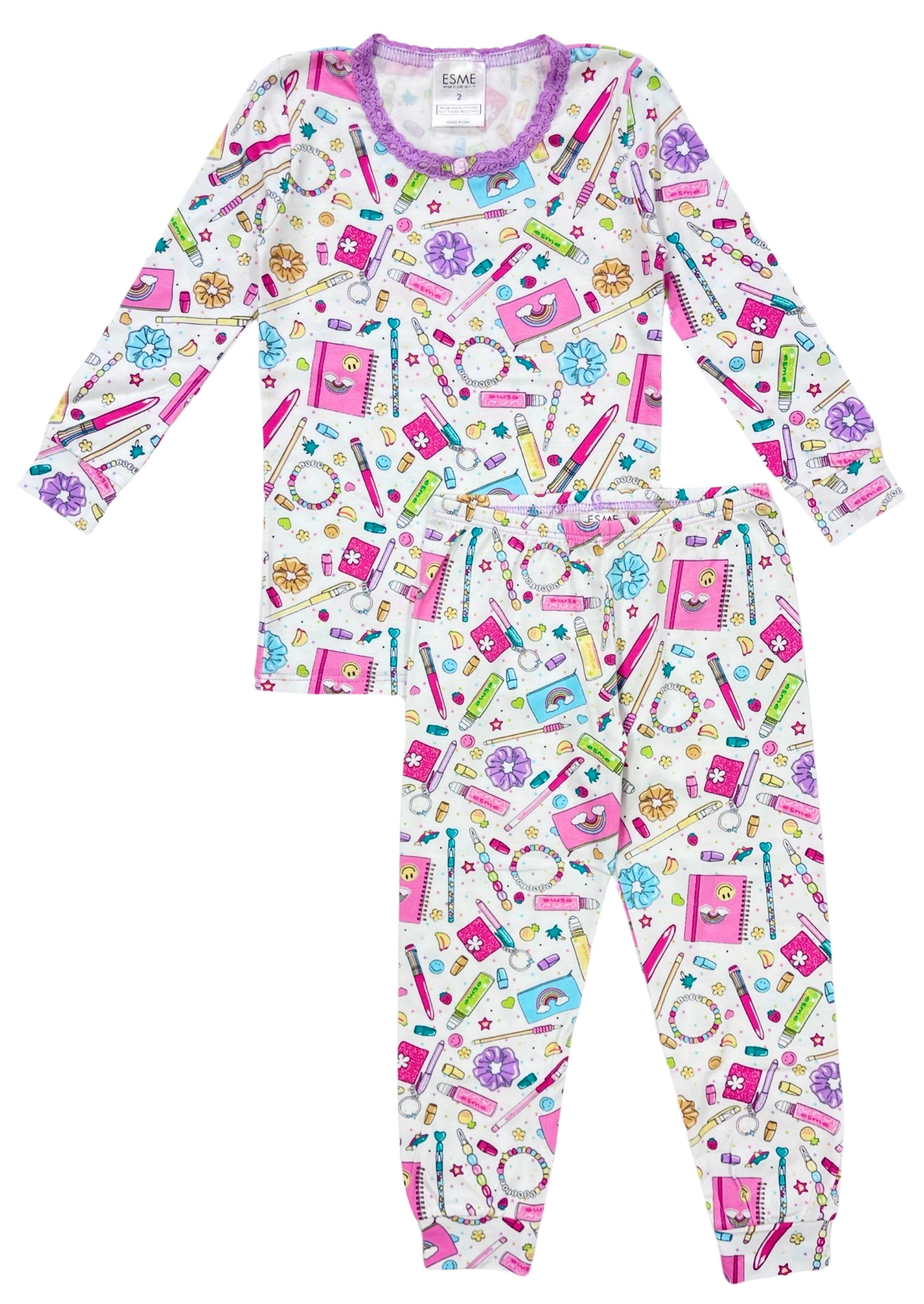 esme Sketch Long Sleeve Pajama Set Ragg Tattoo