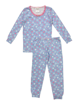 esme - Denim Hearts Long Sleeve Pajama Set