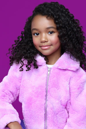 Mia New York- Tie Dye Sherpa Jacket Purple