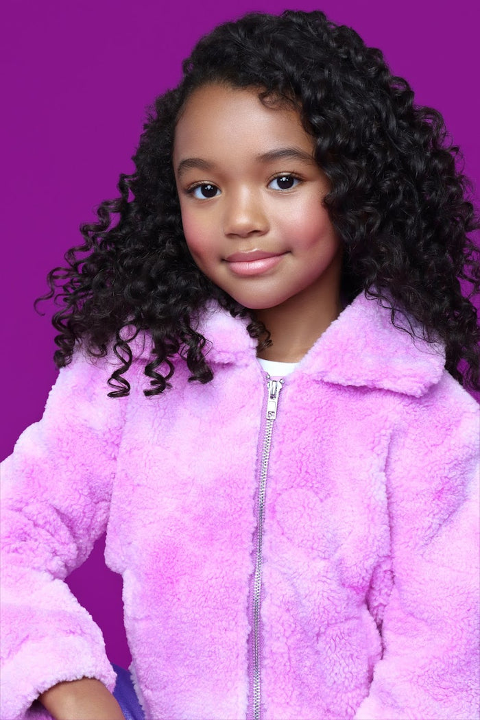Mia New York- Tie Dye Sherpa Jacket Purple