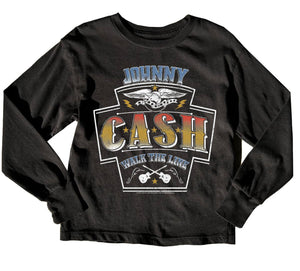 rowdy sprout- Johnny Cash Long Sleeve Tee (Jet Black)