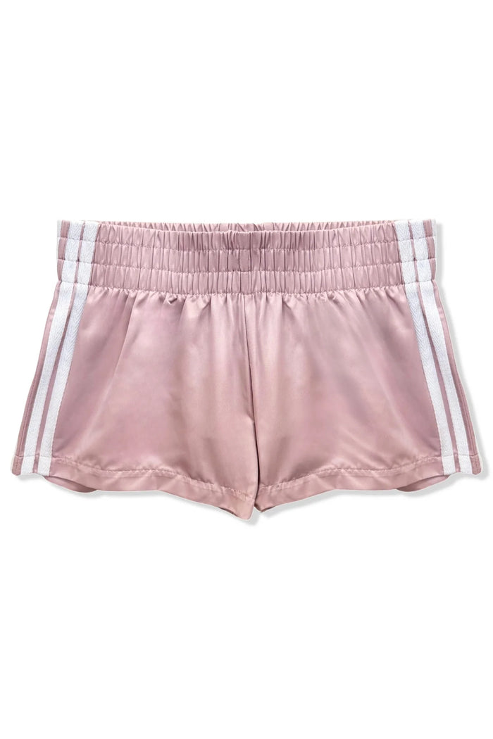 KATIEJ NYC- TWEEN JORDYN CONTRAST STRIPE SHORTS (dusty mauve/white)
