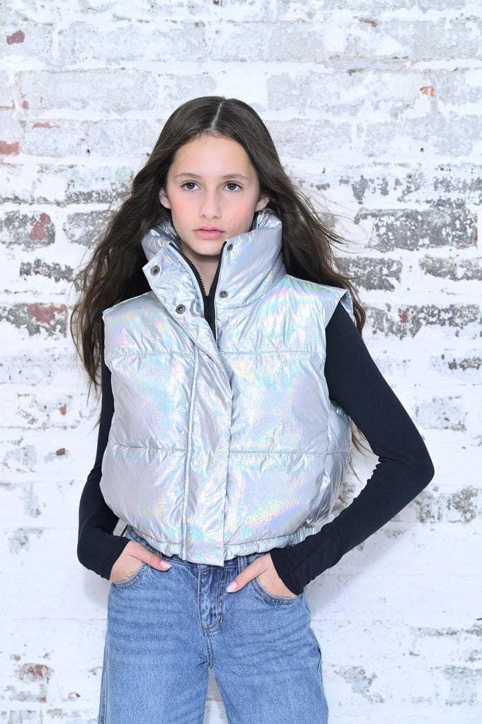 KATIEJ NYC- TWEEN JENNY FAUX LEATHER PUFFER VEST