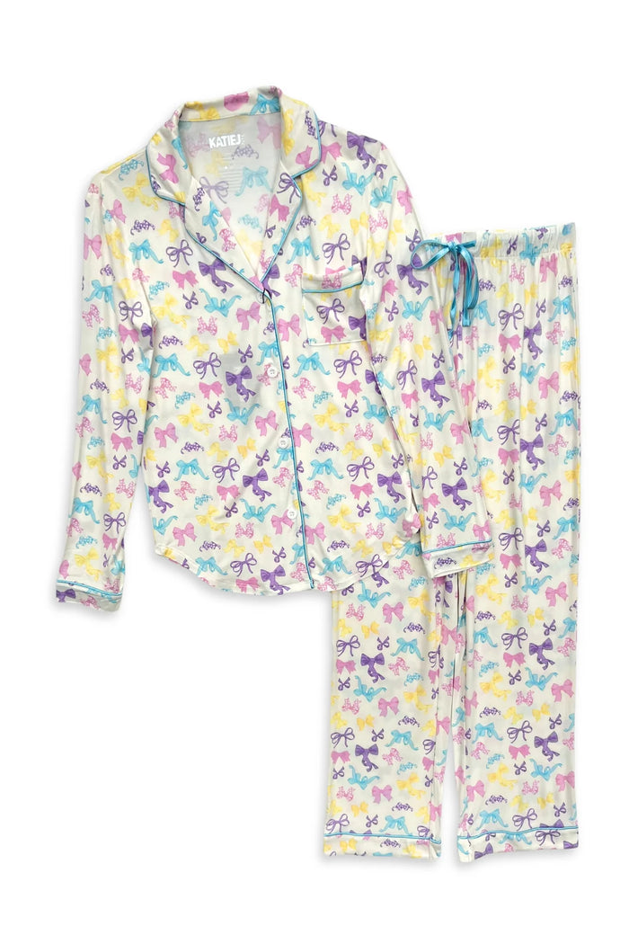 KATIE J NYC- JUNIOR MAIA LOUNGE SET (pastel bows)