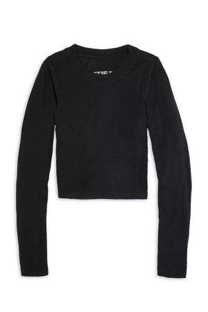 KATIEJ NYC- TWEEN LIVI SOLID RIBBED LONG SLEEVE TEE (black)