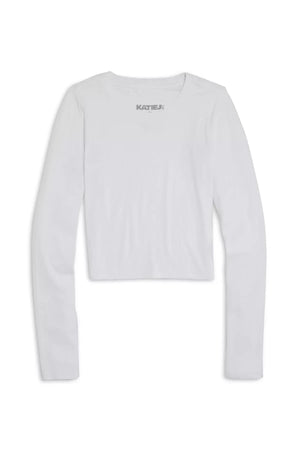 KATIEJ NYC- TWEEN LIVI SOLID RIBBED LONG SLEEVE TEE (white)
