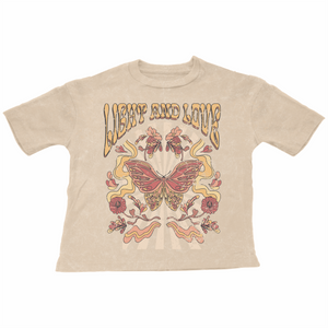 TINY WHALES- Light & Love Girl Tee (mineral wheat)