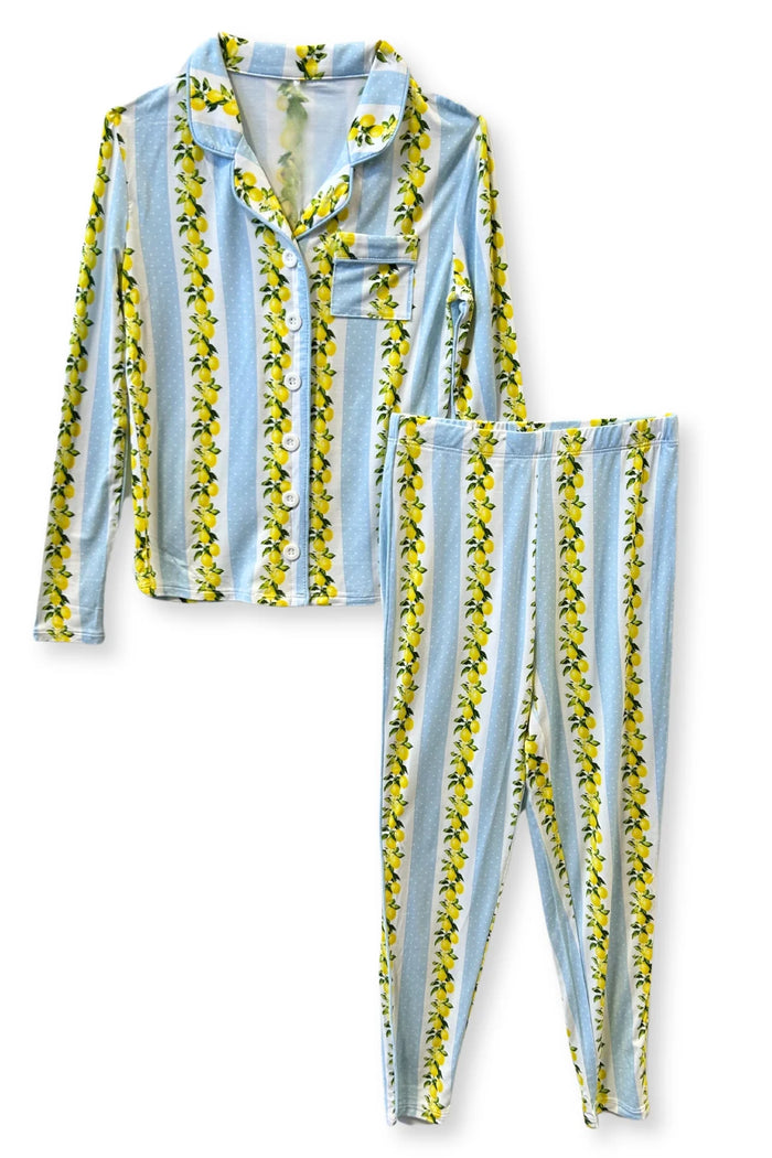 KATIEJ NYC- TWEEN MAIA LOUNGE SET (lemon print)