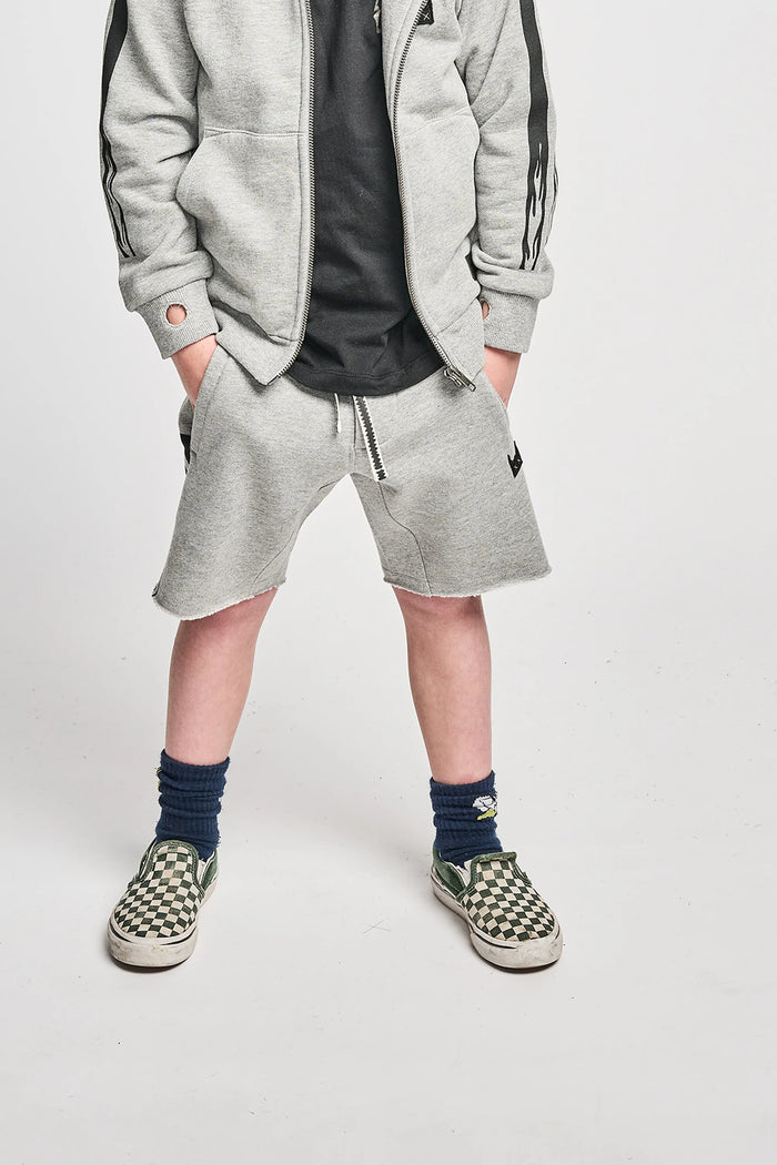 munstrkids- SIDE FLAMES SHORT (grey marle)