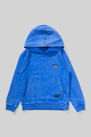 MNSTRKIDS- FLATFLOCK HOODY (mineral royal blue)