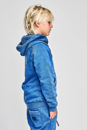 MNSTRKIDS- FLATFLOCK HOODY (mineral royal blue)