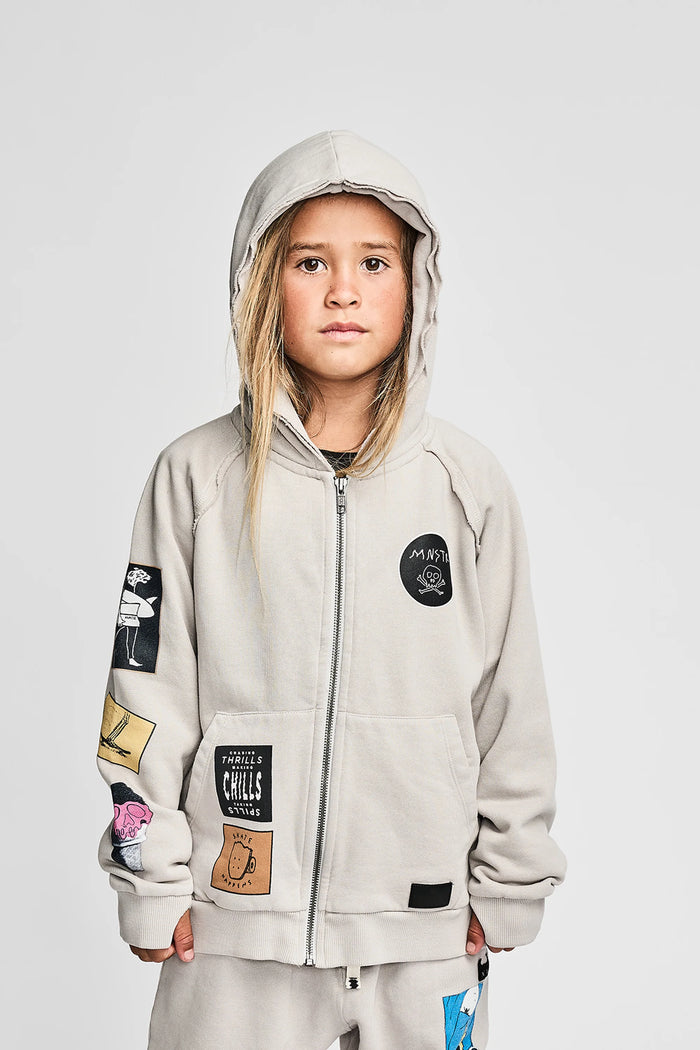 MNSTRKIDS- VANLIFE ZIP HOODY (light grey)
