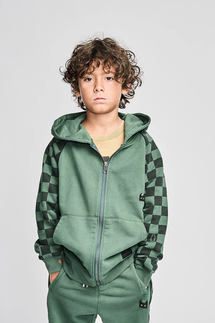 MNSTRKIDS- RACEALLDAY ZIP HOOD (mid green)