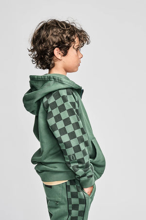 MNSTRKIDS- RACEALLDAY ZIP HOOD (mid green)