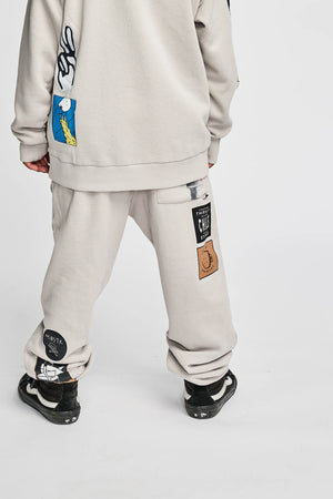 MNSTRKIDS- BADGER PANT (light grey)
