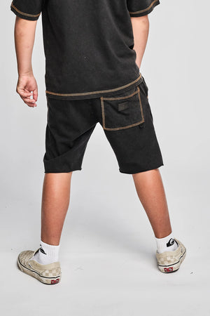 MNSTRKIDS- NEWFAVE SHORT (washed black)
