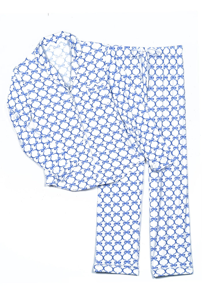 KATIE J NYC- JUNIOR MAIA LOUNGE SET (blue bows)