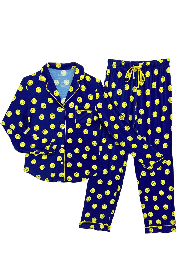 KATIE J NYC- JUNIOR MAIA LOUNGE SET (NEON YELLOW SMILEY)