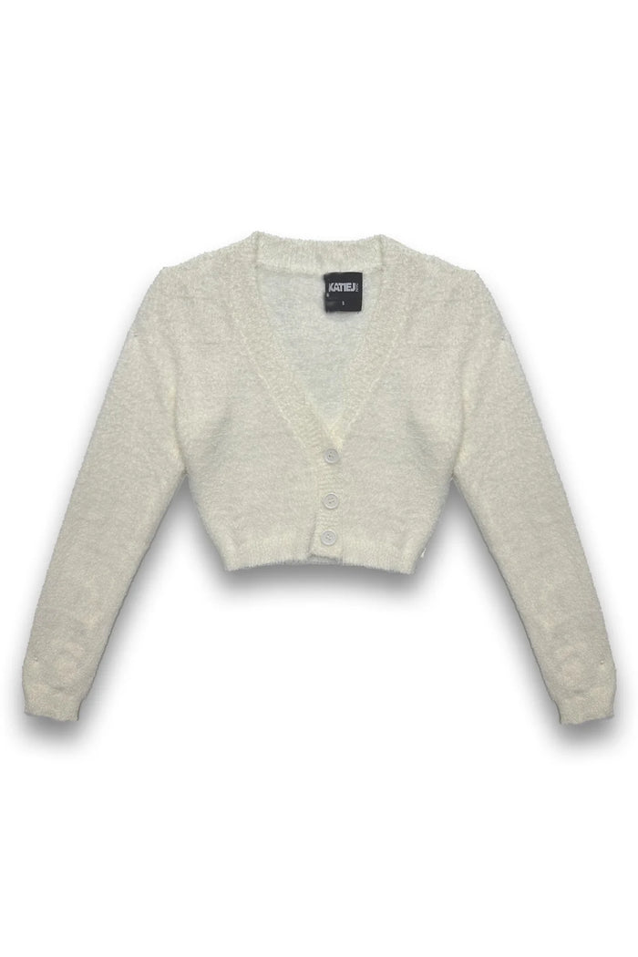 KATIEJ NYC- TWEEN MARA FEATHERWEIGHT CARDIGAN (cream)