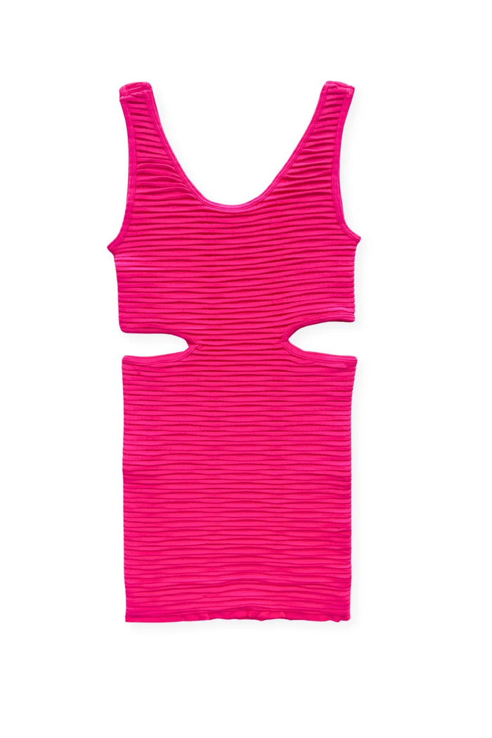 KatieJ NYC - TWEEN SHAYLA CUTOUT DRESS (Neon Pink)
