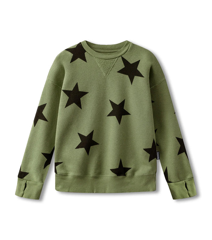 nununu- star sweatshirt (olive)