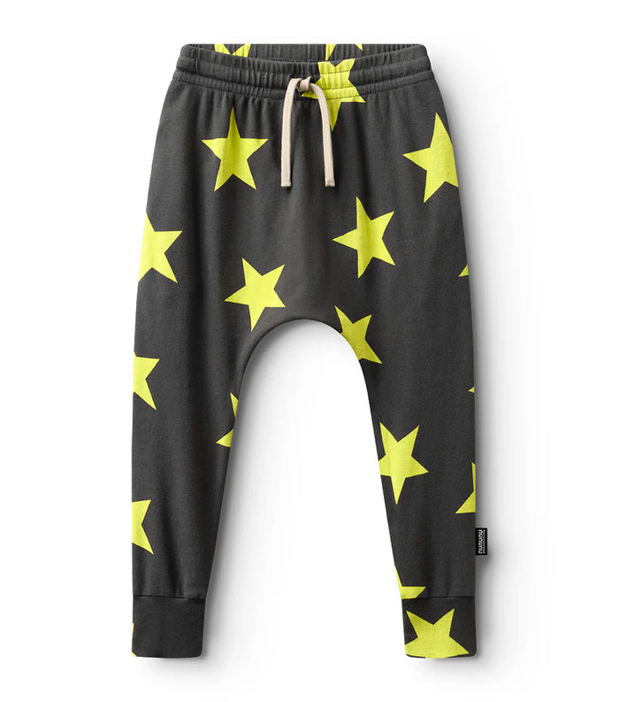nununu- Star Baggy Pants (graphite/lime)