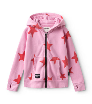 nununu- star zip hoodie (super pink)