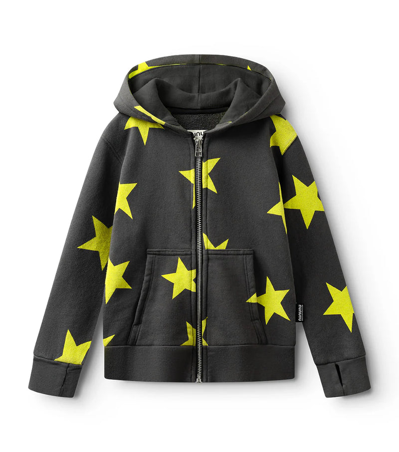 nununu-Star Zip Hoodie (graphite/lime) – Ragg Tattoo