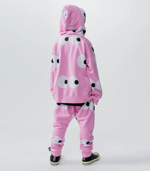 nununu- side eyes hoodie (super pink)