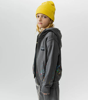 nununu- splash of color zip hoodie (graphite)