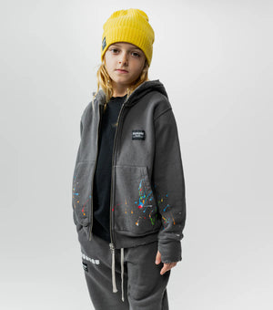 nununu- splash of color zip hoodie (graphite)