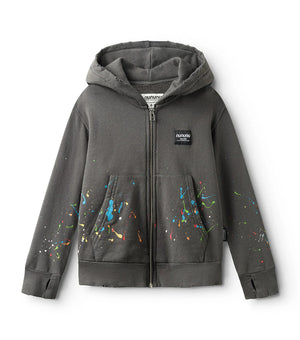 nununu- splash of color zip hoodie (graphite)