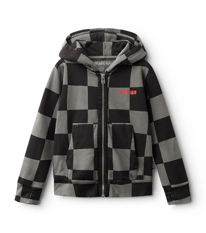 nununu- Checkmate Zip Hoodie (graphite)