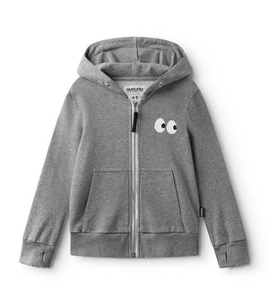 nununu- side eyes zip hoodie (heather grey)